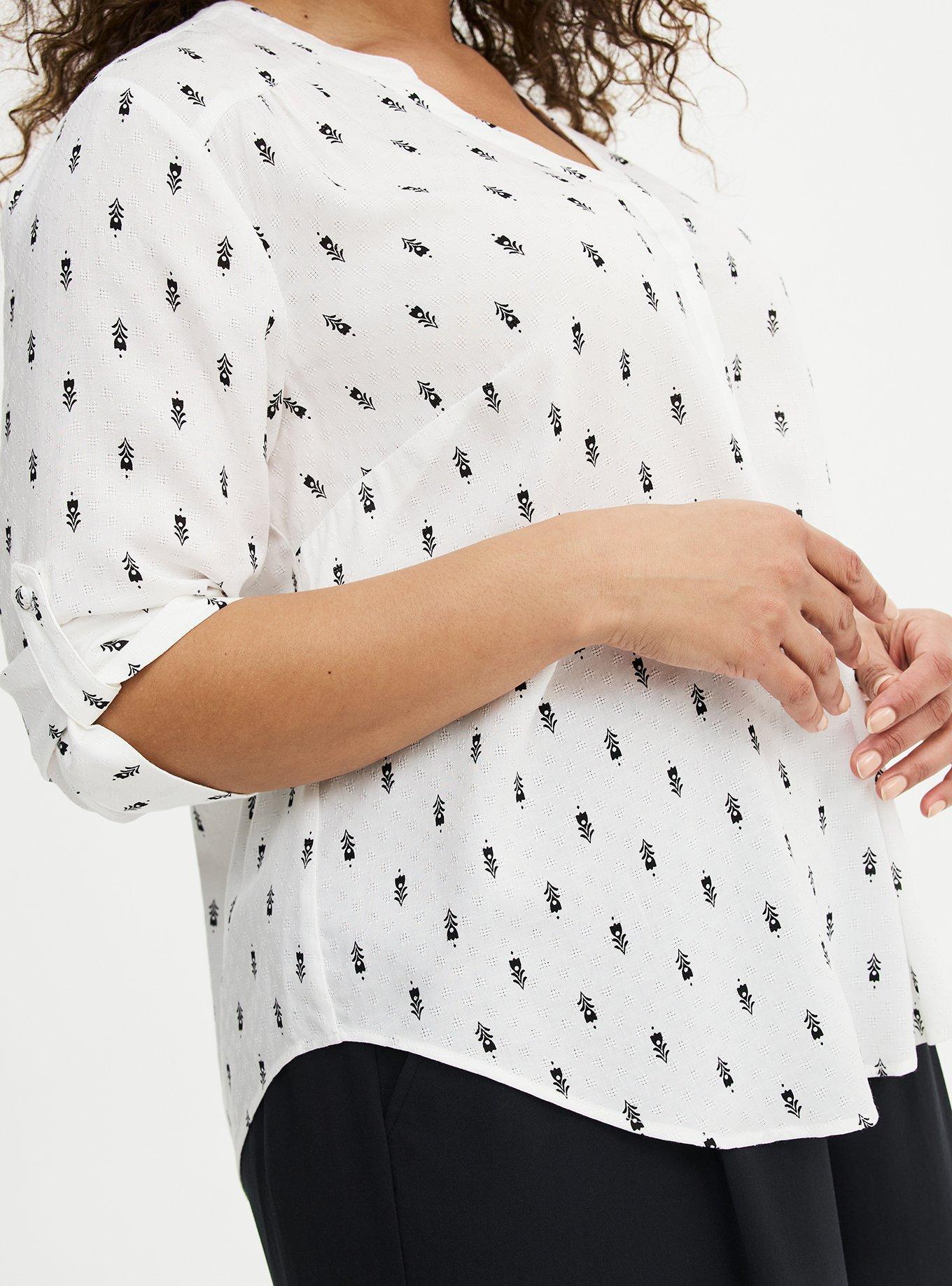 Harper 3/4 Sleeve Pullover Blouse, TOVA MOTIFS IVORY, alternate