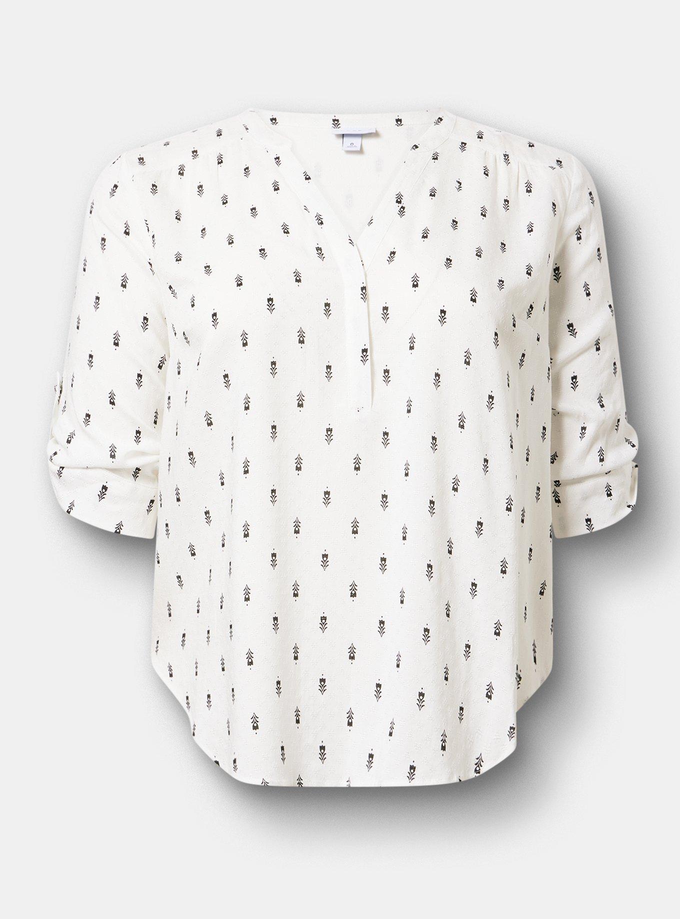 Harper 3/4 Sleeve Pullover Blouse, TOVA MOTIFS IVORY, hi-res