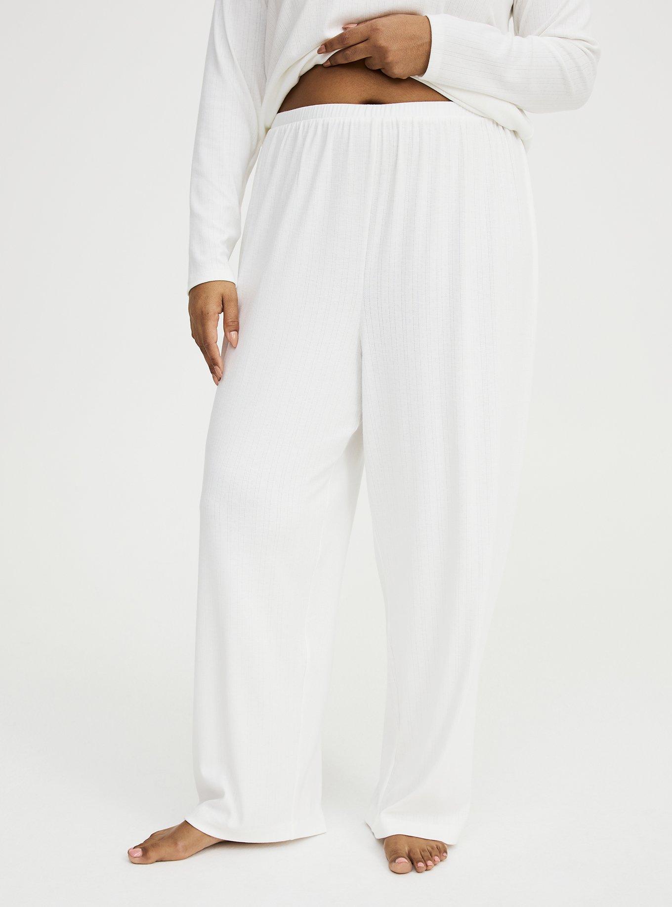 Pointelle Straight Leg Sleep Pant, BLANC DE BLANC, alternate