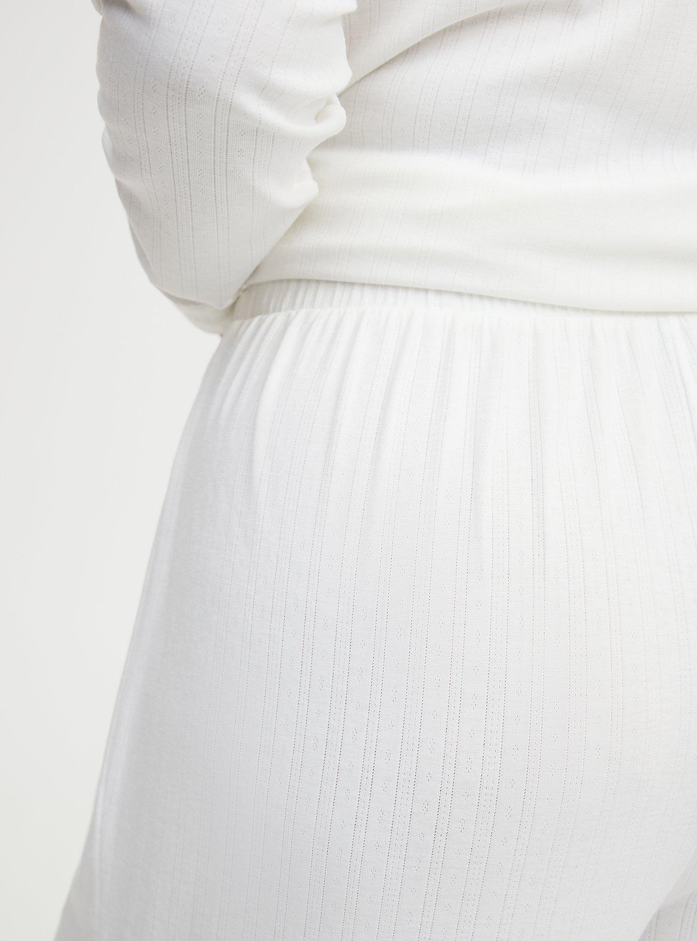 Pointelle Straight Leg Sleep Pant, BLANC DE BLANC, alternate