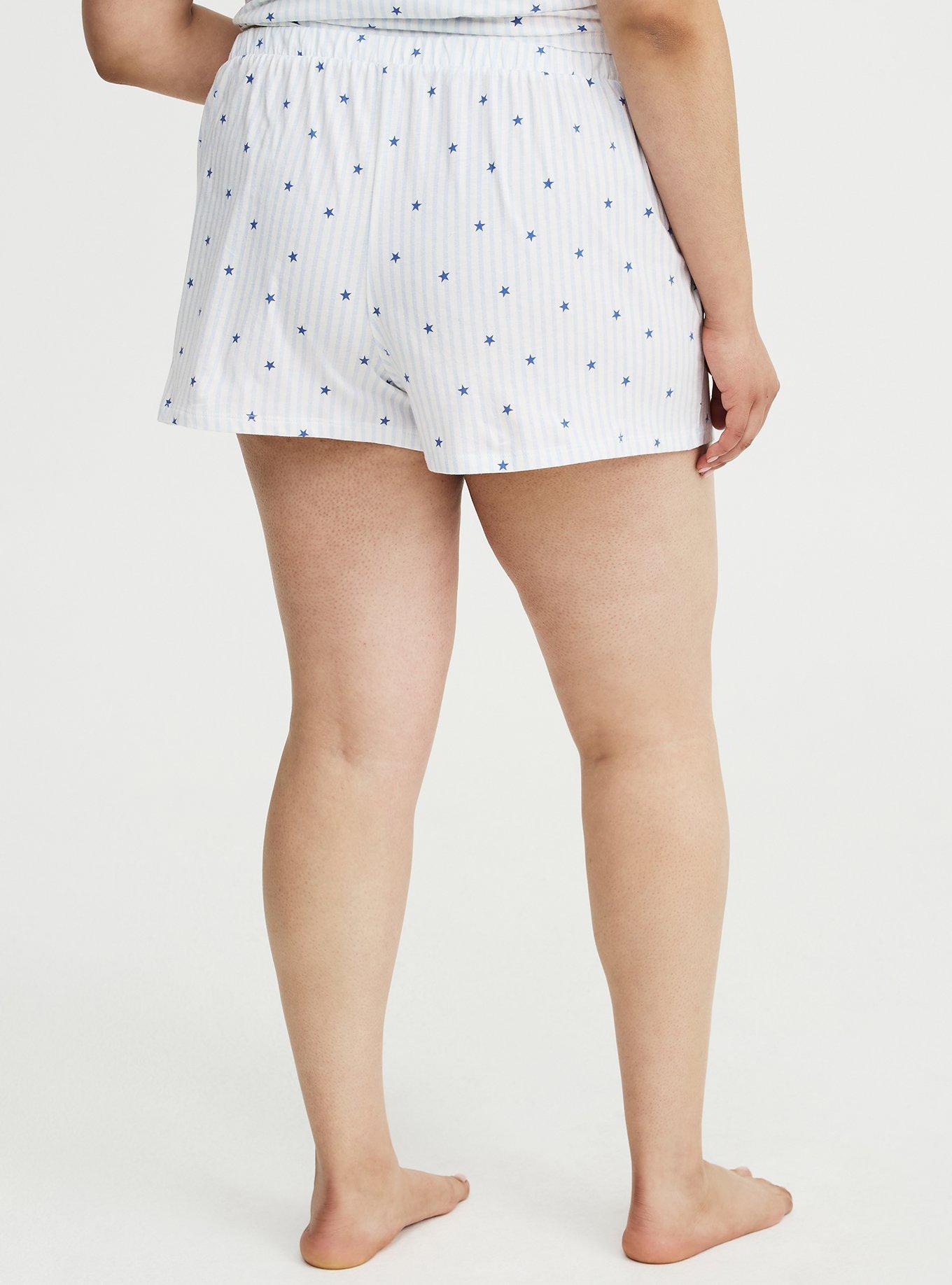 Cotton Jersey Sleep Short, SASHA STAR STRIPE WHITE, alternate