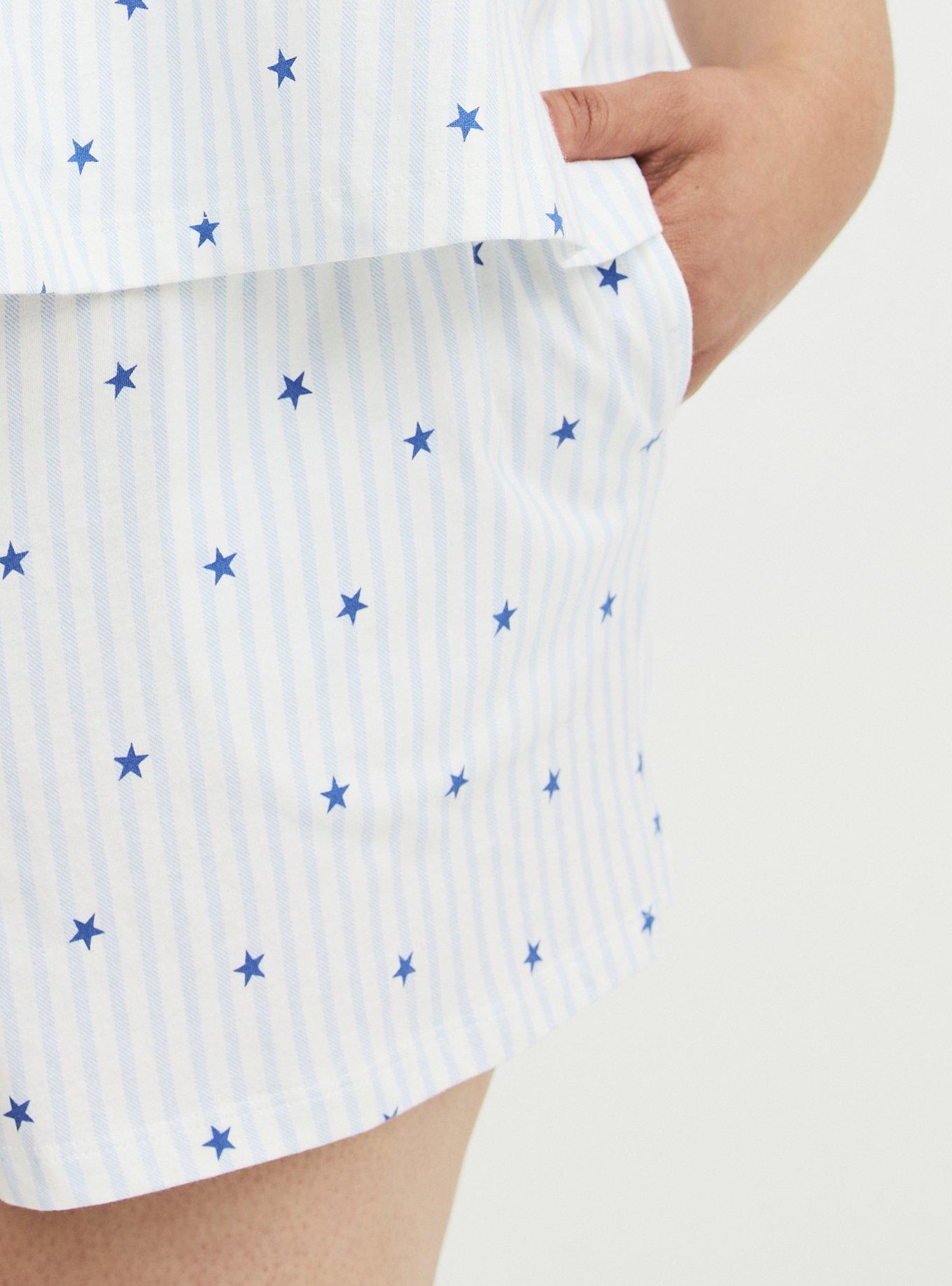 Cotton Jersey Sleep Short, SASHA STAR STRIPE WHITE, alternate