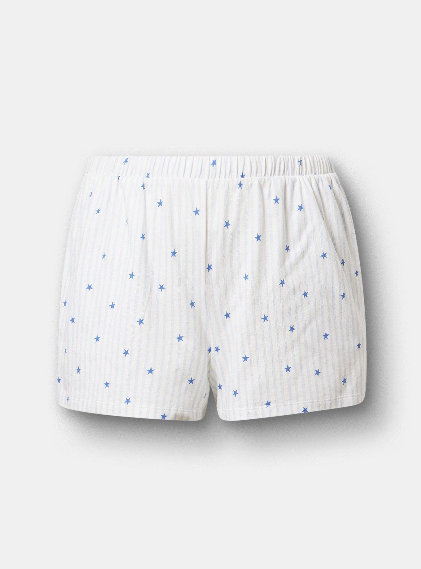 Cotton Jersey Sleep Short, SASHA STAR STRIPE WHITE, hi-res
