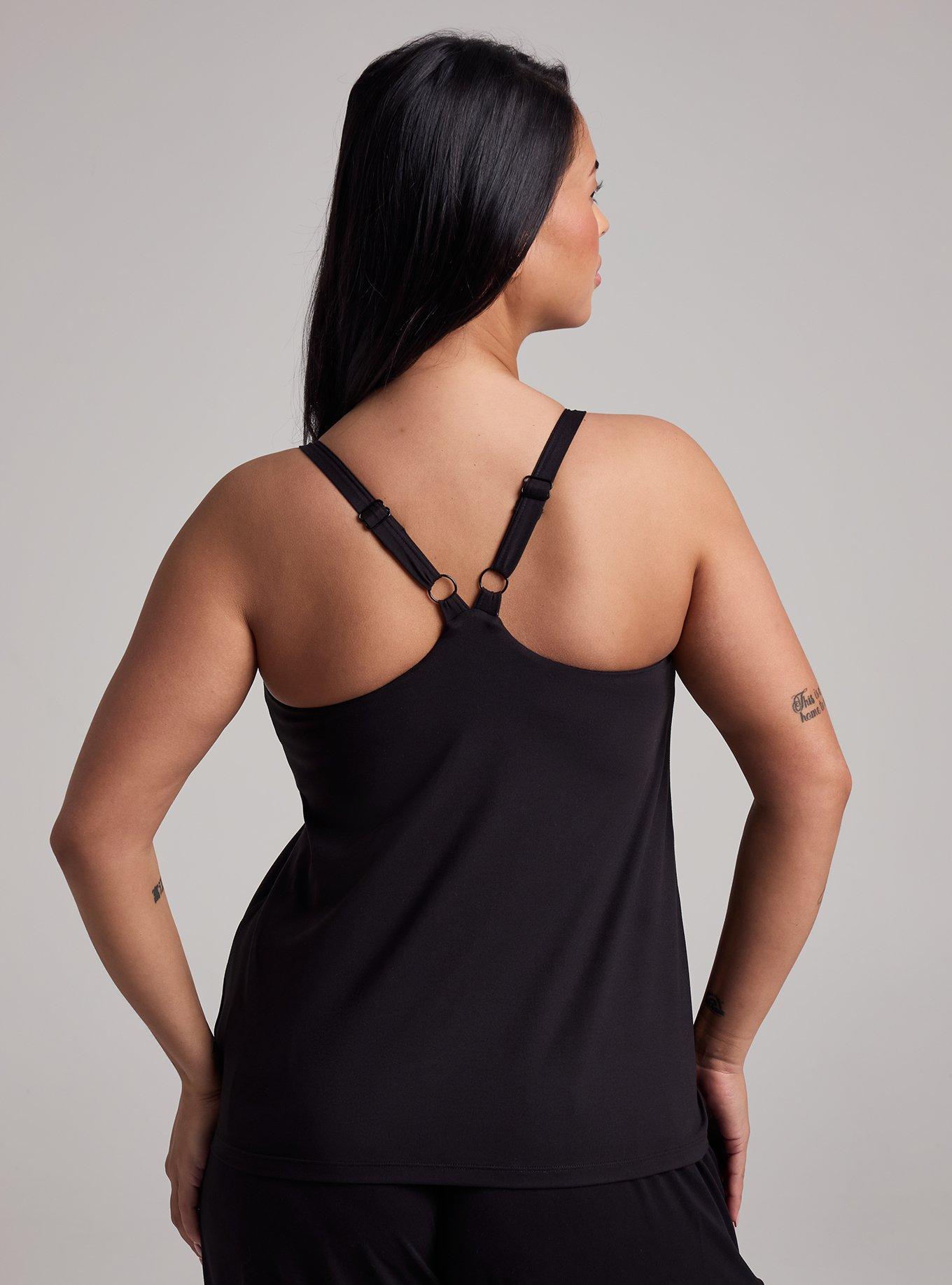 TRU Super Soft Performance Jersey Built-In Bra Active Tank, DEEP BLACK, alternate