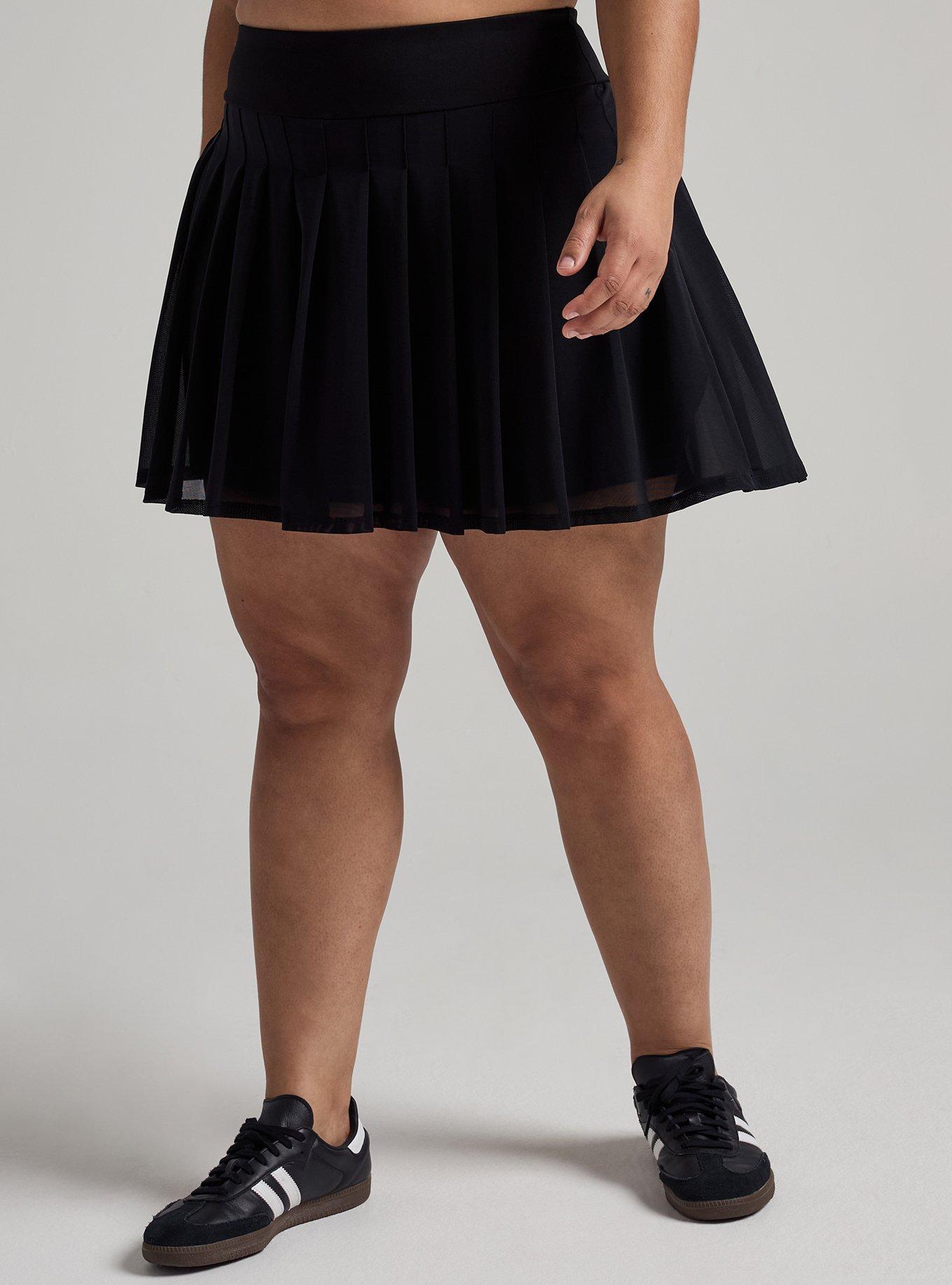 TRU Pleated Active Skirt with Bike Short, DEEP BLACK, alternate