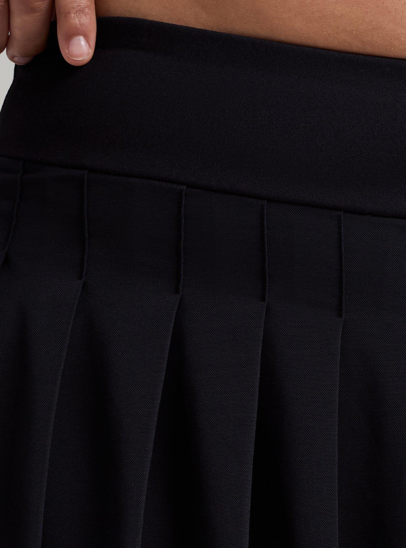 TRU Pleated Active Skirt with Bike Short, DEEP BLACK, alternate