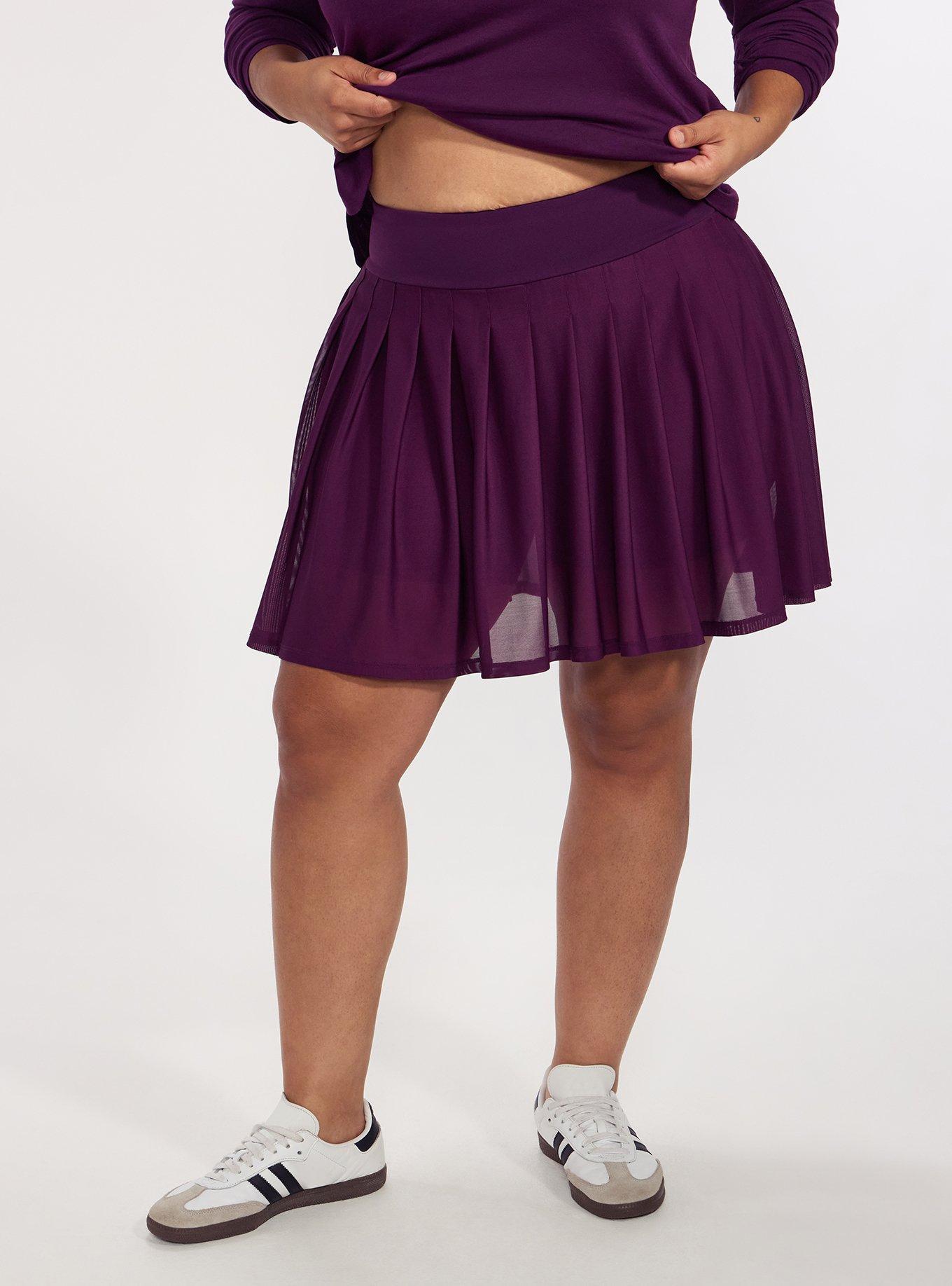 TRU Pleated Active Skirt with Bike Short, WINTER BLOOM, alternate