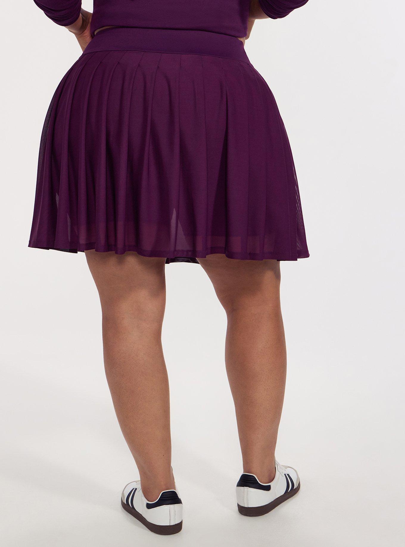 TRU Pleated Active Skirt with Bike Short, WINTER BLOOM, alternate
