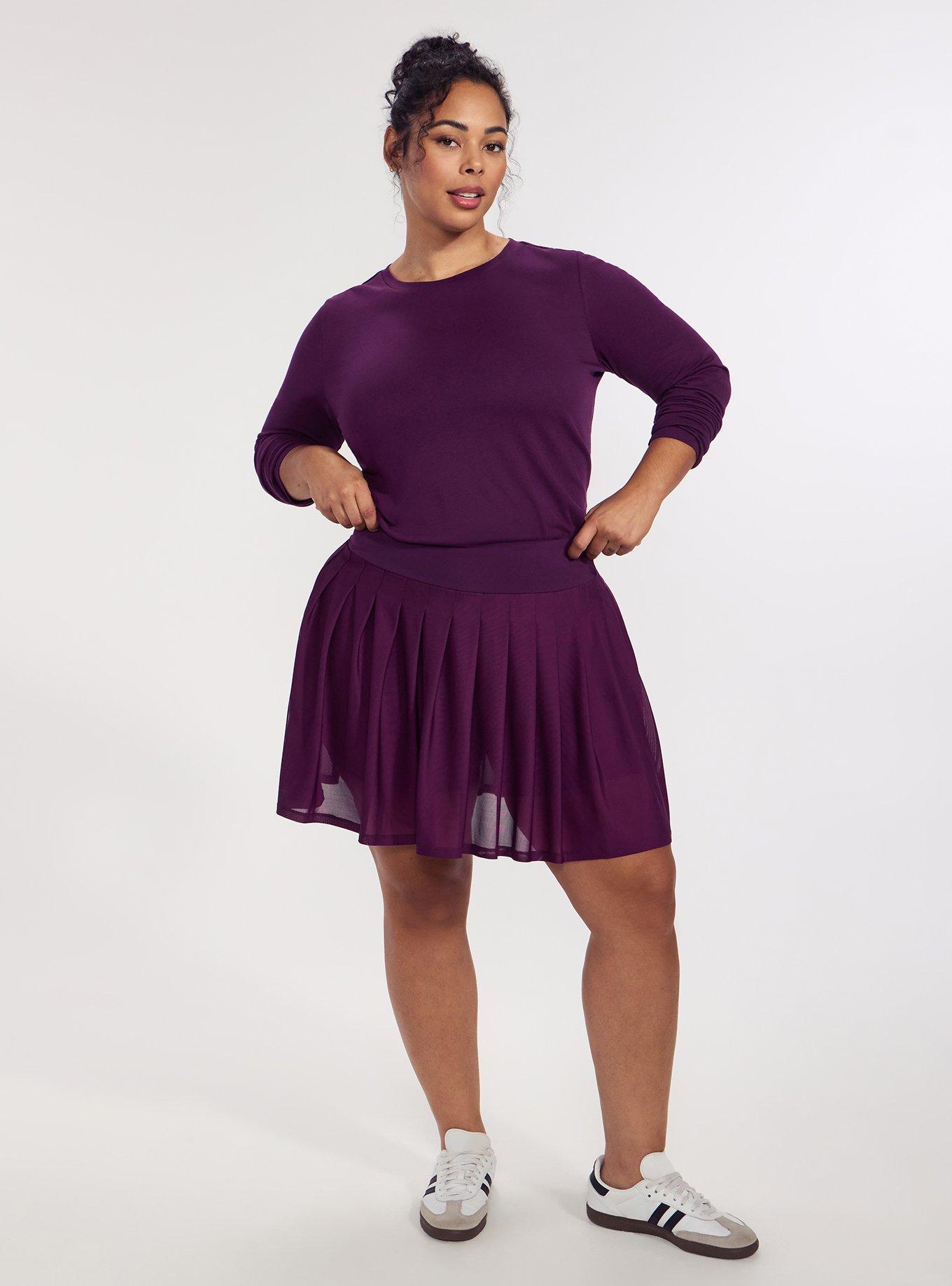 TRU Pleated Active Skirt with Bike Short, WINTER BLOOM, hi-res
