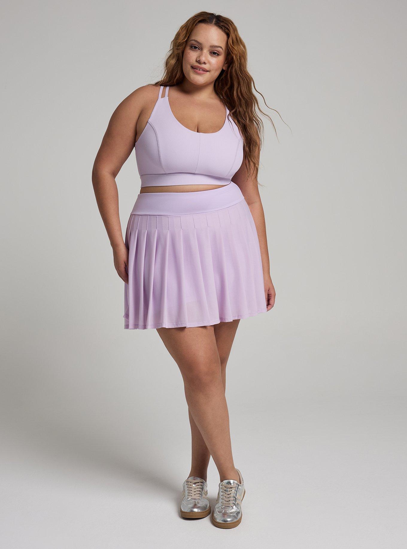 TRU Pleated Active Skirt with Bike Short, ENGLISH HYACINTH, alternate