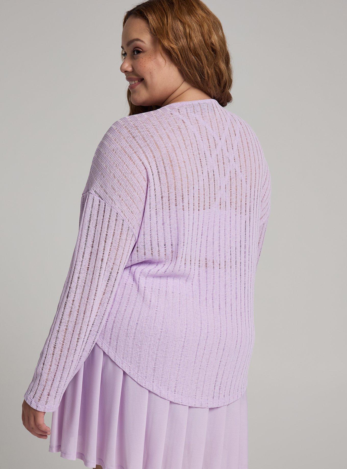 TRU Lightweight Hacci Ruched Active Overshirt, ENGLISH HYACINTH, alternate