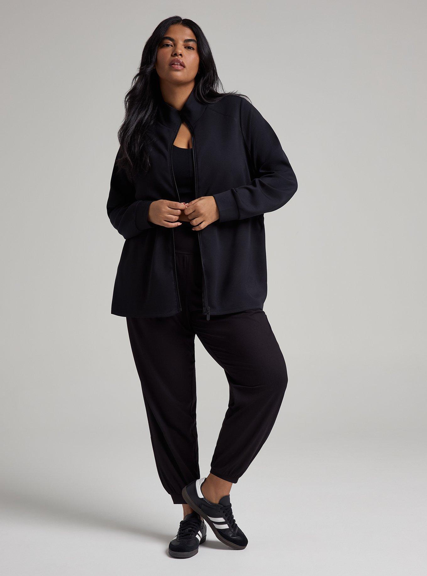 TRU Cupro Active Zip-Up Jacket, DEEP BLACK, alternate