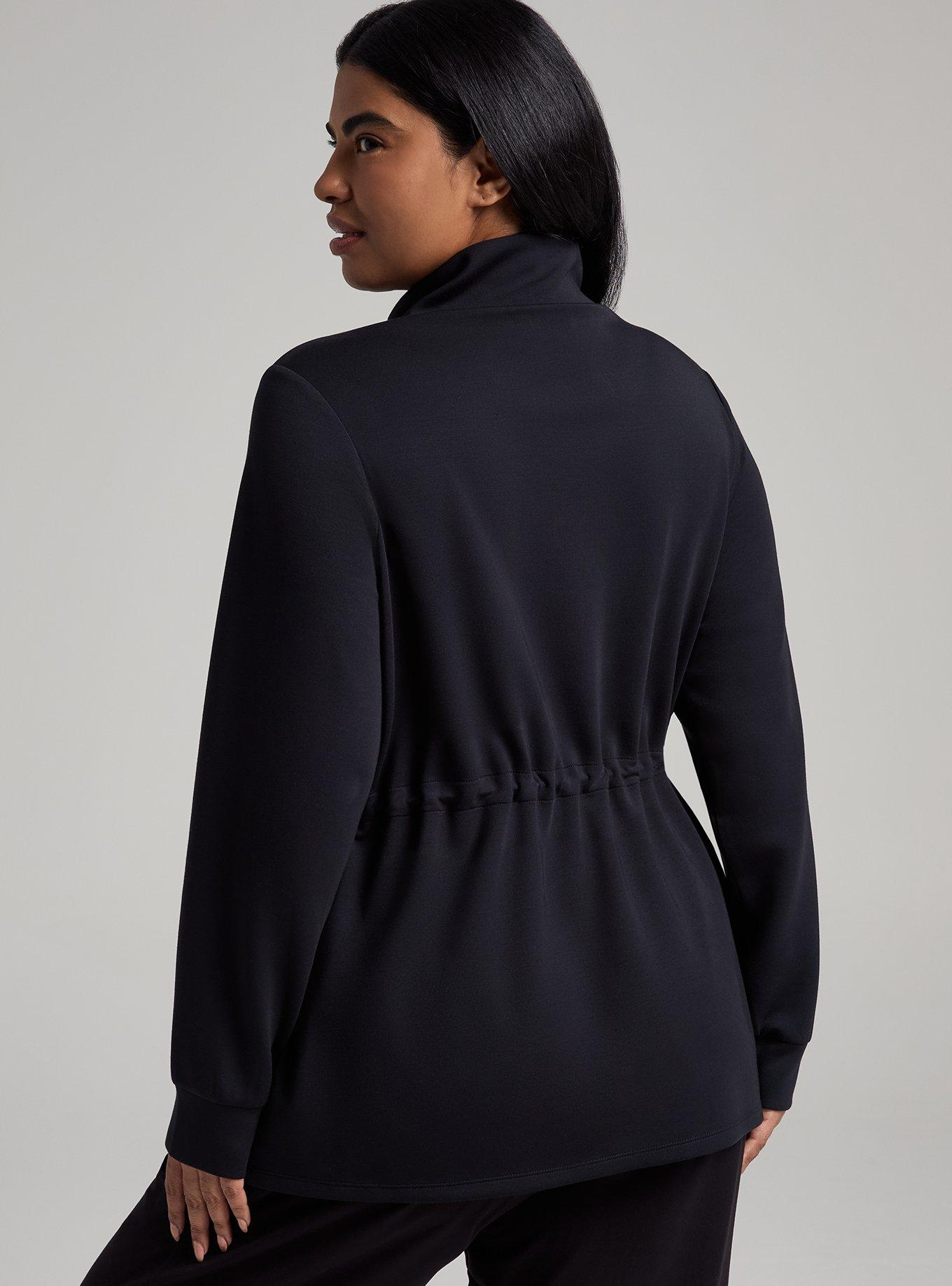 TRU Cupro Active Zip-Up Jacket, DEEP BLACK, alternate