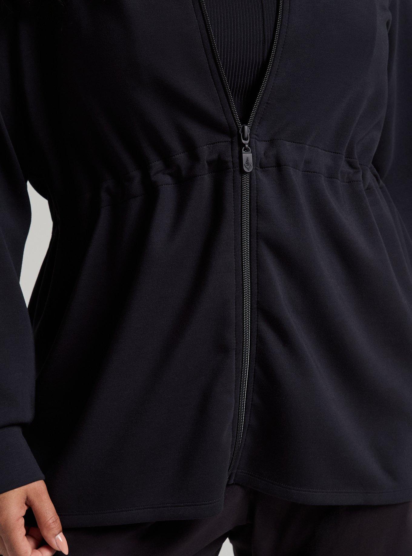 TRU Cupro Active Zip-Up Jacket, DEEP BLACK, alternate