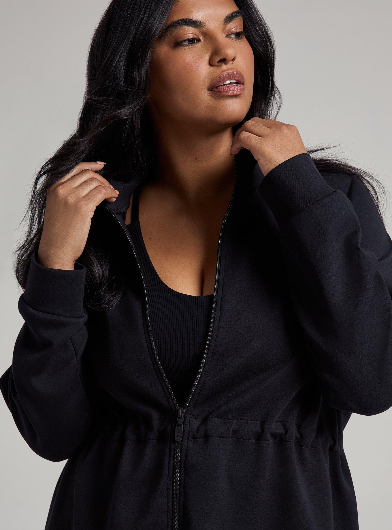 TRU Cupro Active Zip-Up Jacket, DEEP BLACK, alternate