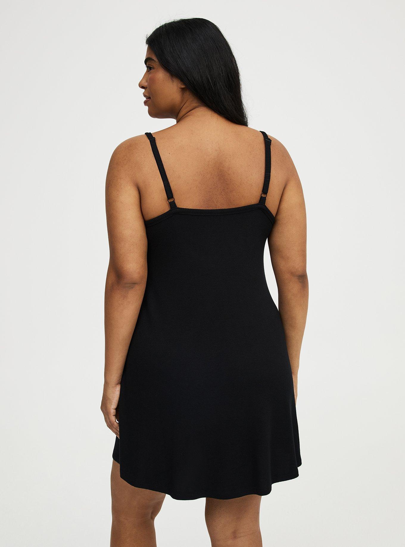 Baby Waffle Sleep Chemise, DEEP BLACK, alternate