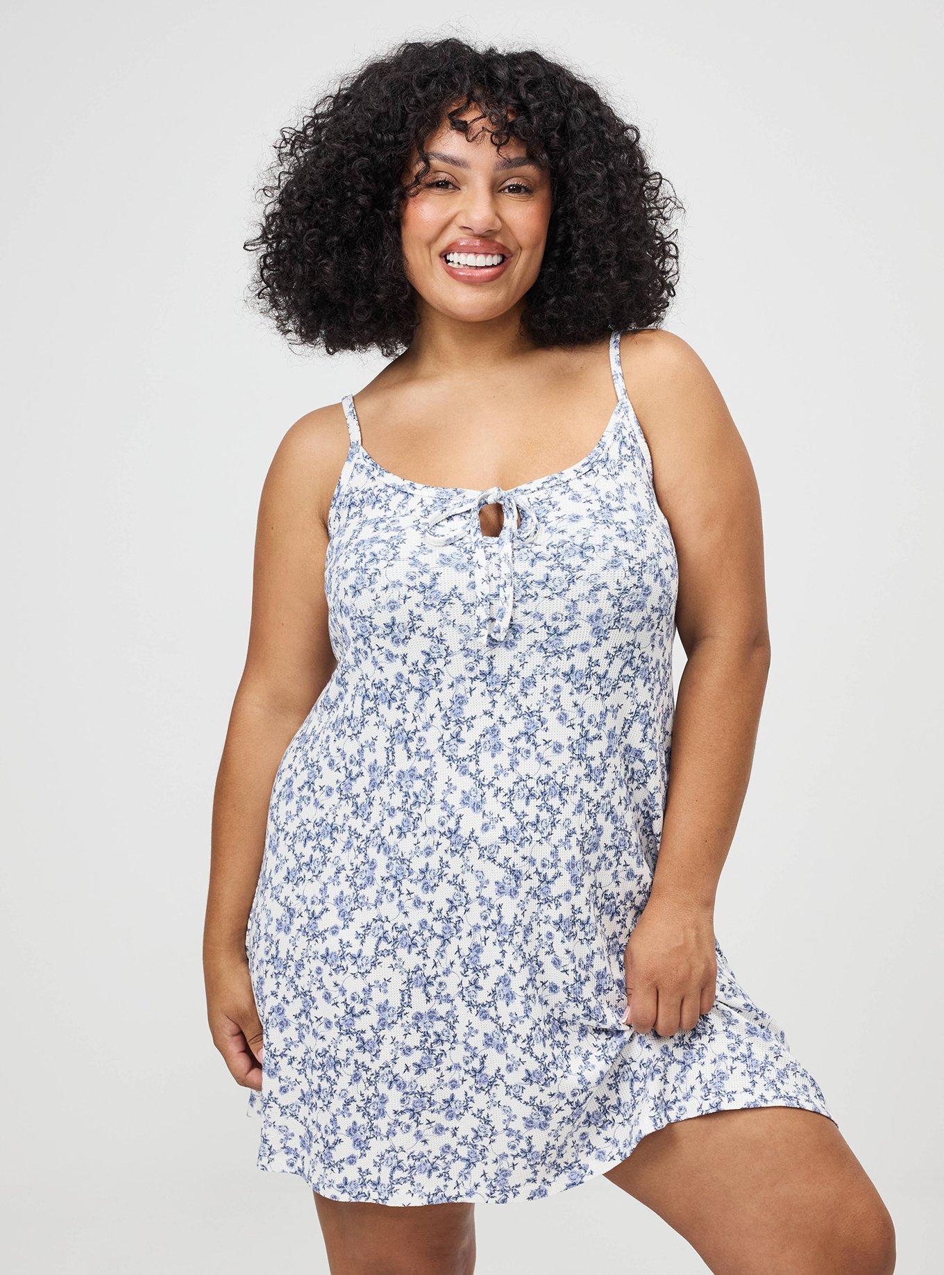 Plus Size Baby Waffle Sleep Chemise, TINTED ROSES PRISTINE, alternate