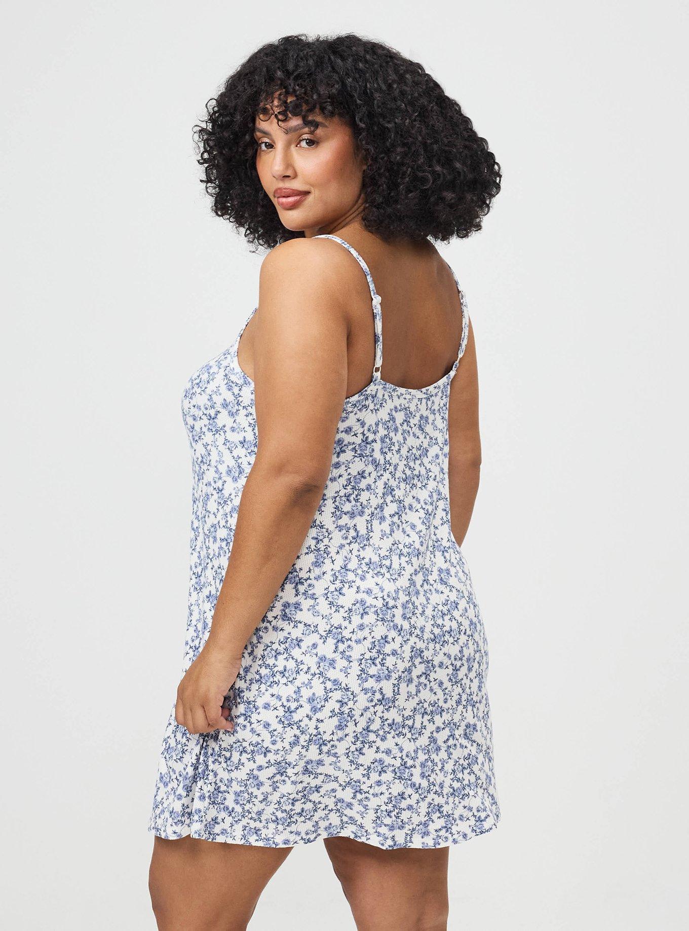 Plus Size Baby Waffle Sleep Chemise, TINTED ROSES PRISTINE, alternate
