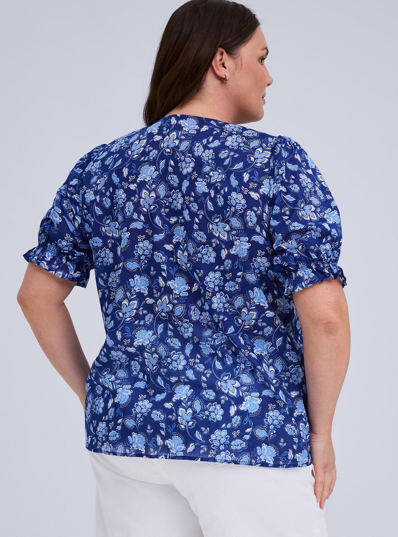 Belle Isle Ruffle Blouse, FREEDOM JACOBEAN BLUE, alternate