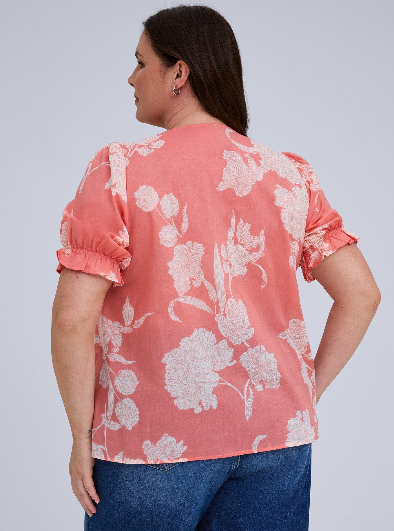 Belle Isle Ruffle Blouse, TOMORROW FLORAL PEACH, alternate