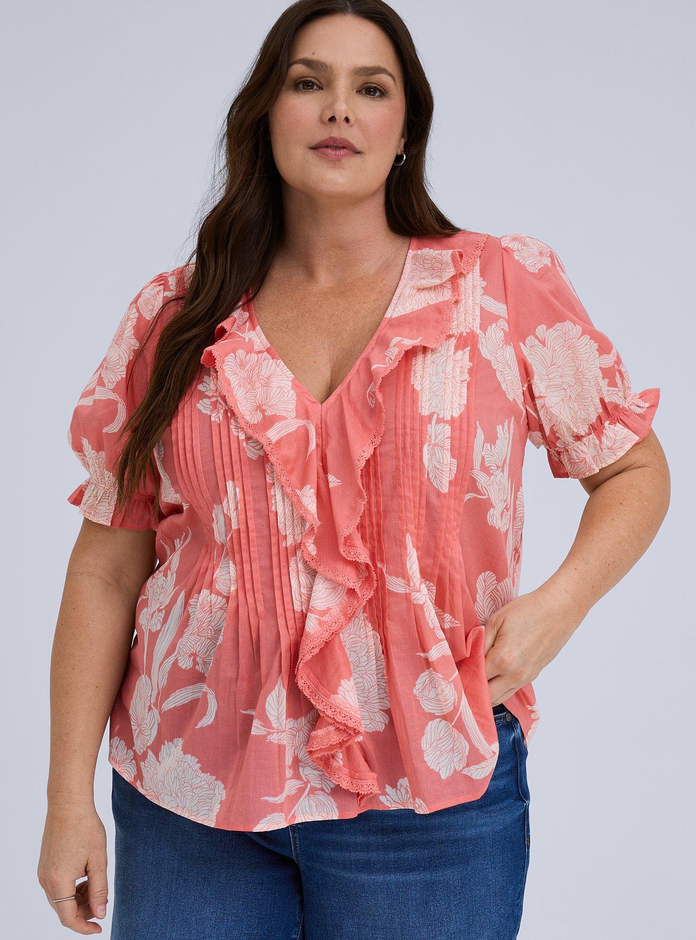 Belle Isle Ruffle Blouse, TOMORROW FLORAL PEACH, alternate