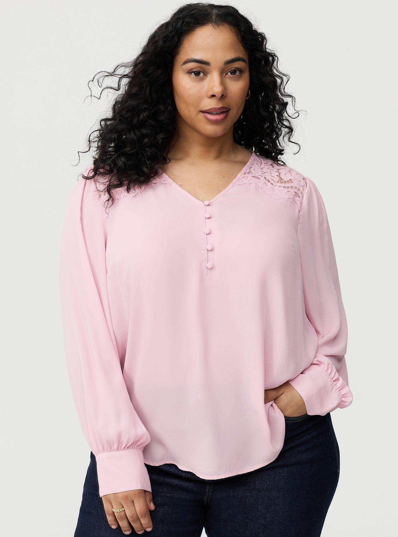 Harper Georgette Pullover Blouse, BLEACHED MAUVE, hi-res