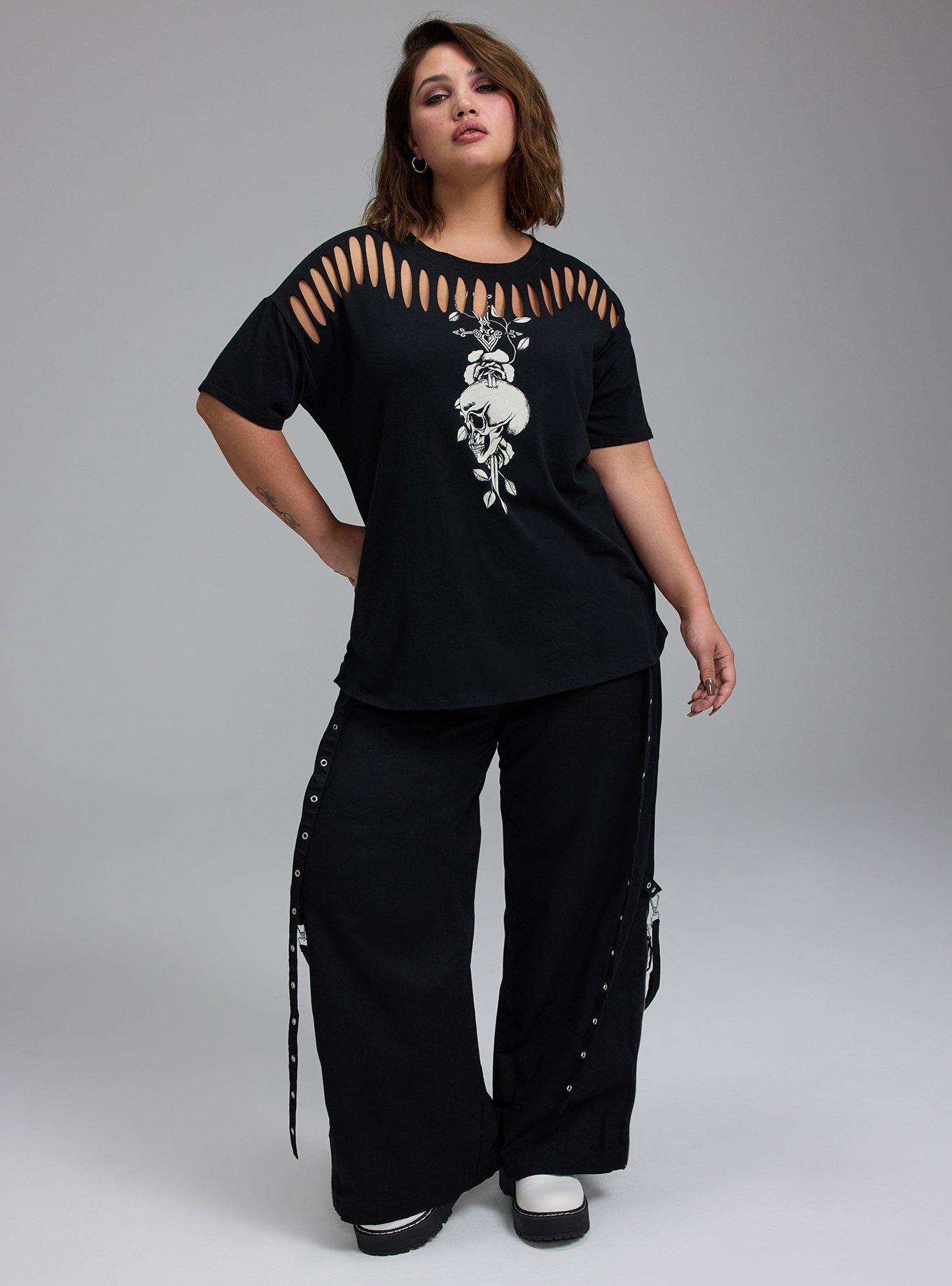 Nightfall Slash Front Tee, DAGGER SKULL DEEP BLACK, alternate