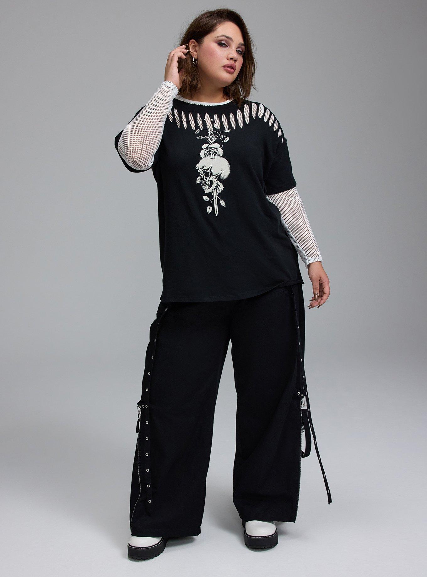 Nightfall Slash Front Tee, DAGGER SKULL DEEP BLACK, alternate