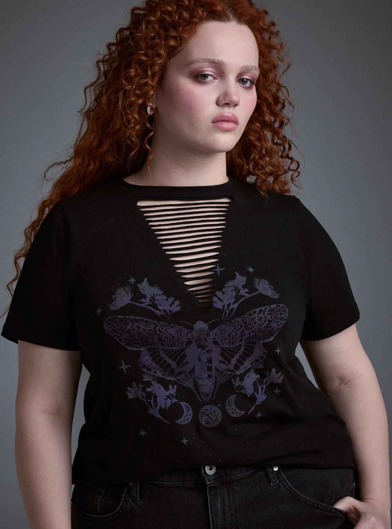 Nightfall Destructed Front Tee, GOTHIC MOTH, alternate