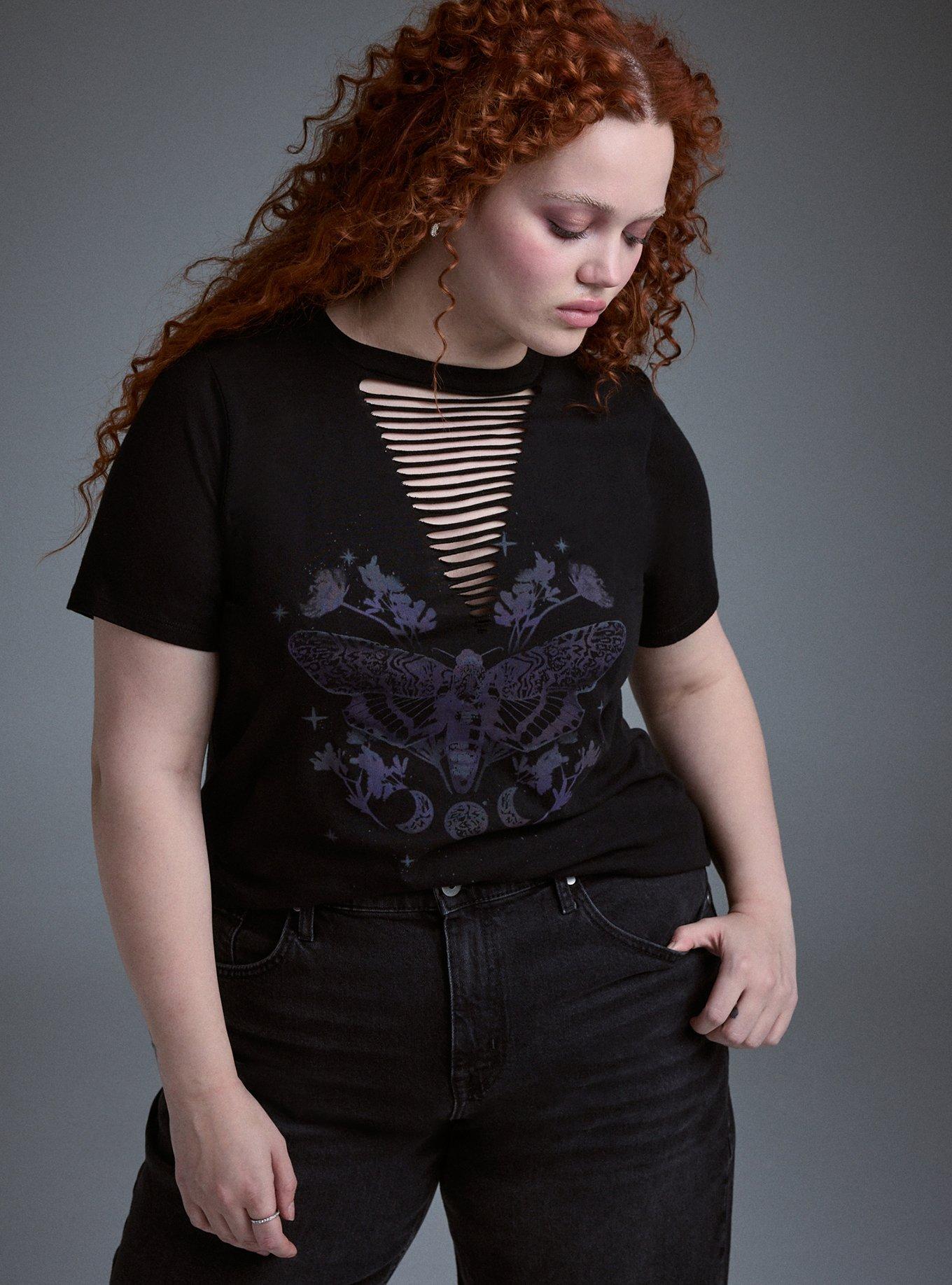 Nightfall Destructed Front Tee, GOTHIC MOTH, alternate