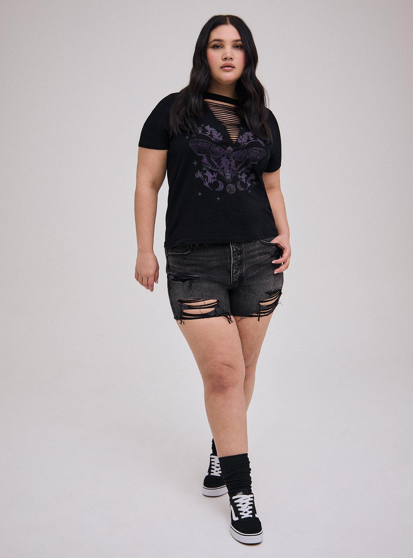 Nightfall Destructed Front Tee, GOTHIC MOTH, alternate