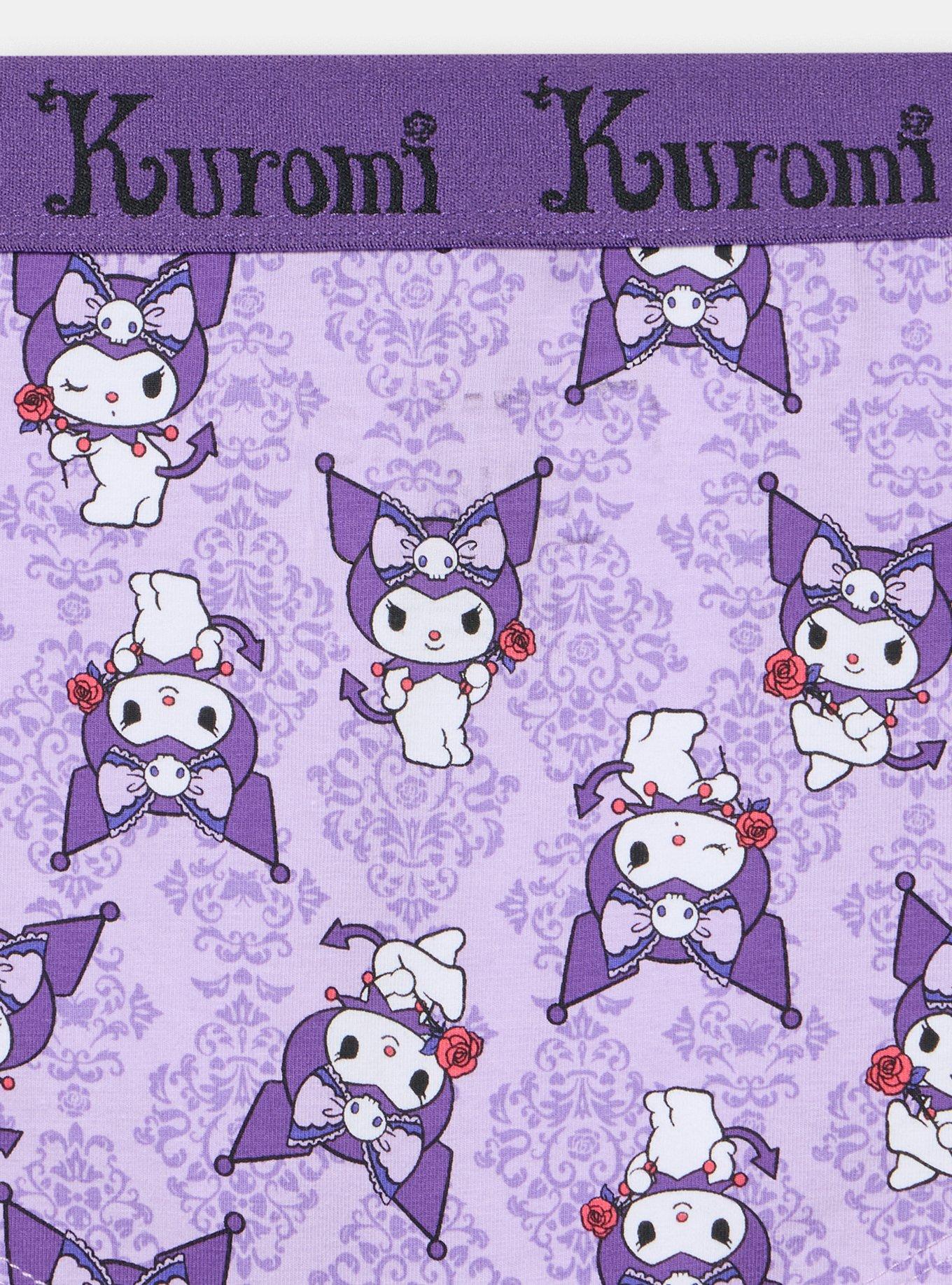 Kuromi Mid-Rise Cotton Boyshort Panty, MULTI, alternate