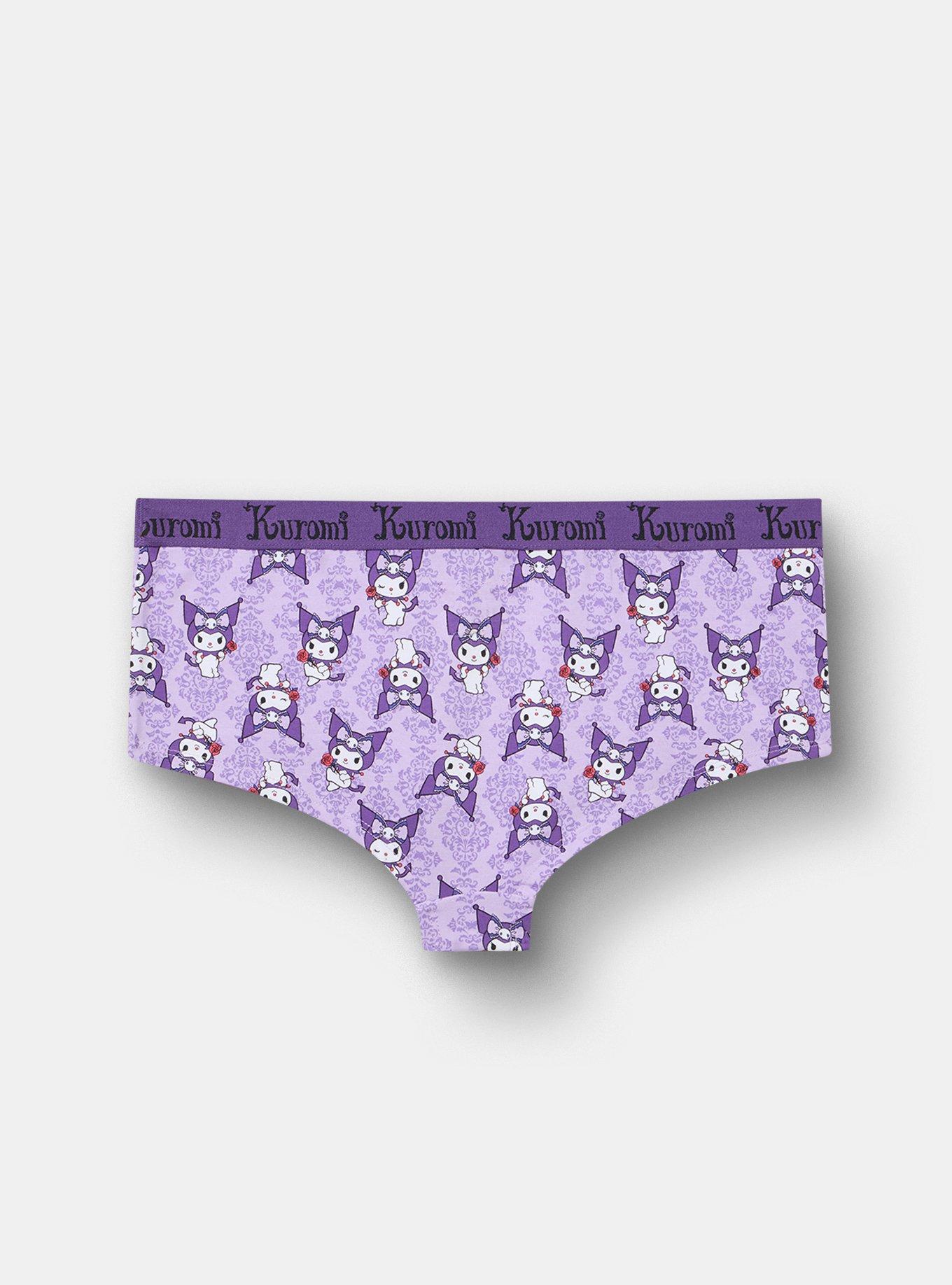 Kuromi Mid-Rise Cotton Boyshort Panty, MULTI, alternate