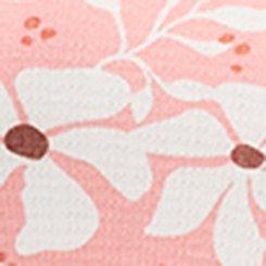 Textured Jersey Flutter Sleeve Babydoll Top, YARA FLORAL PEACH, swatch