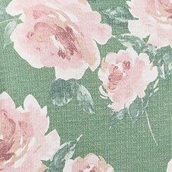 Textured Jersey Flutter Sleeve Babydoll, SAMANTHA FLORAL GREEN, swatch