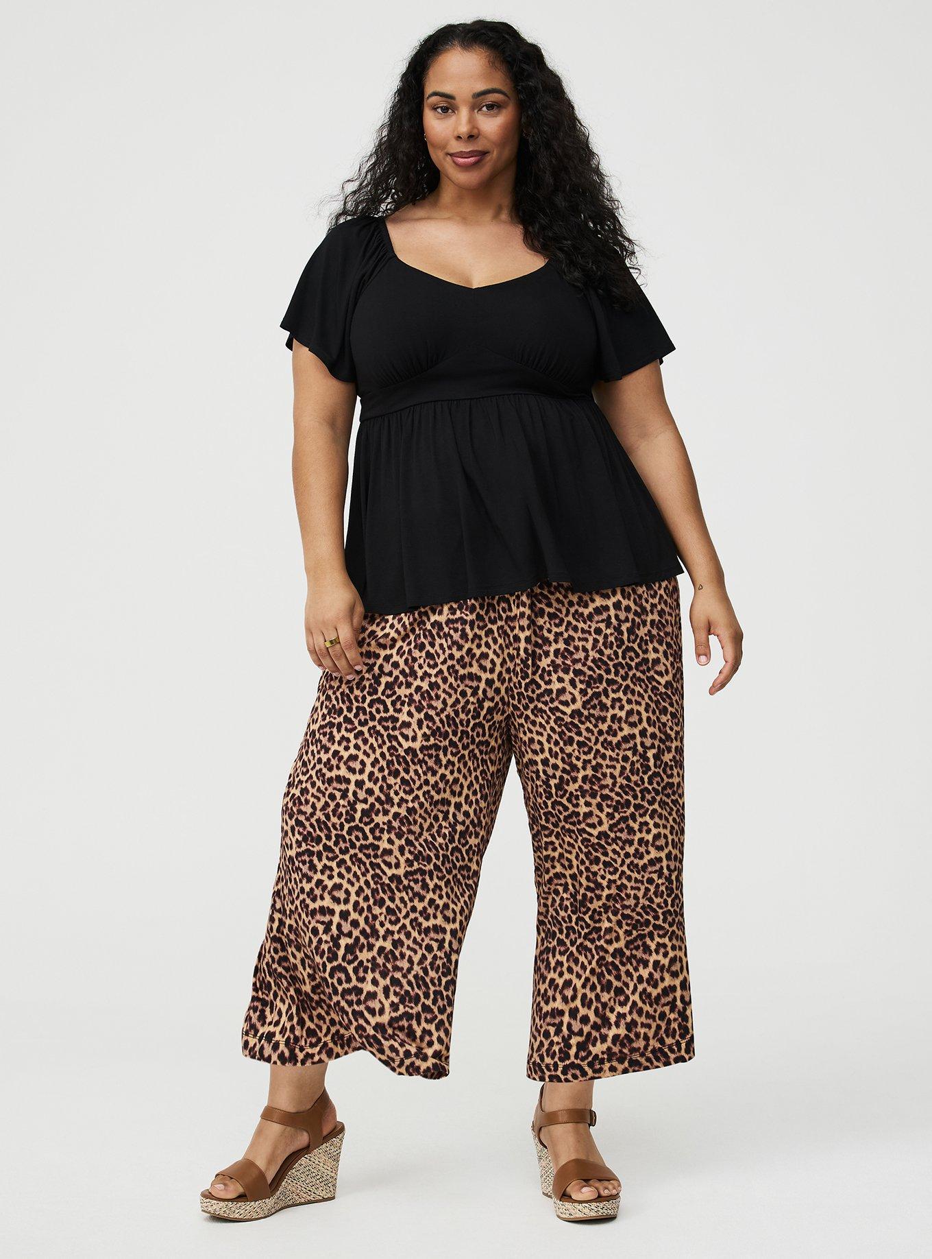 Super Soft Jersey Flutter Sleeve Babydoll Top, DEEP BLACK, alternate