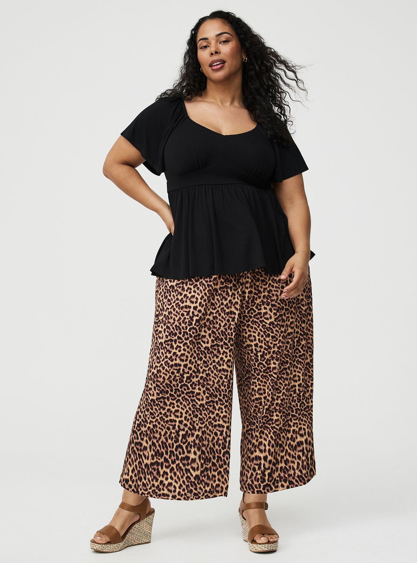 Super Soft Jersey Flutter Sleeve Babydoll Top, DEEP BLACK, alternate