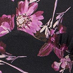 Supersoft Jersey Flutter Sleeve Babydoll Top, WHIMSICAL DAISY FLORAL BLACK, swatch