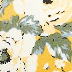 Plus Size Super Soft Jersey Flutter Sleeve Babydoll Top, MARCIE ROSE FLORAL YELLOW, swatch