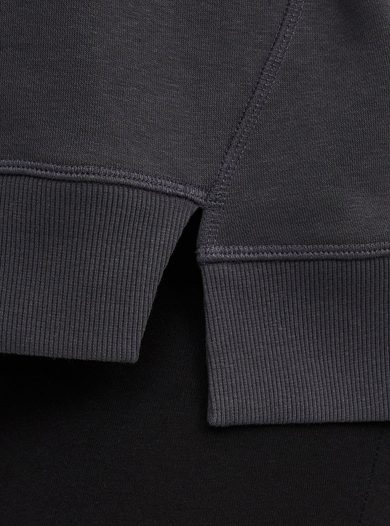 French Terry Reverse Mix V-Neck Sweatshirt, PHANTOM, alternate