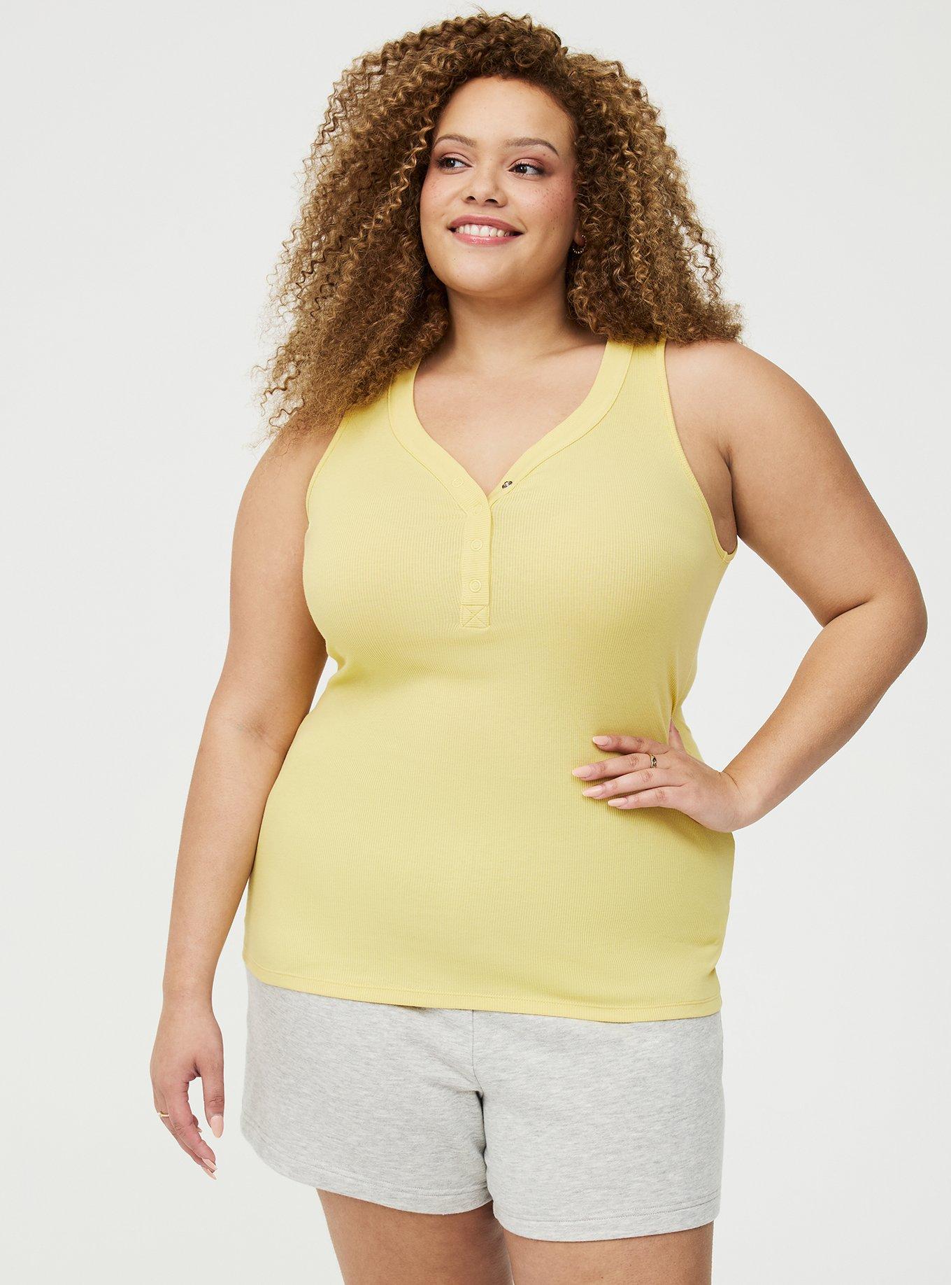 Cotton Modal Curved Henley Tank Top, SUNDRESS, hi-res