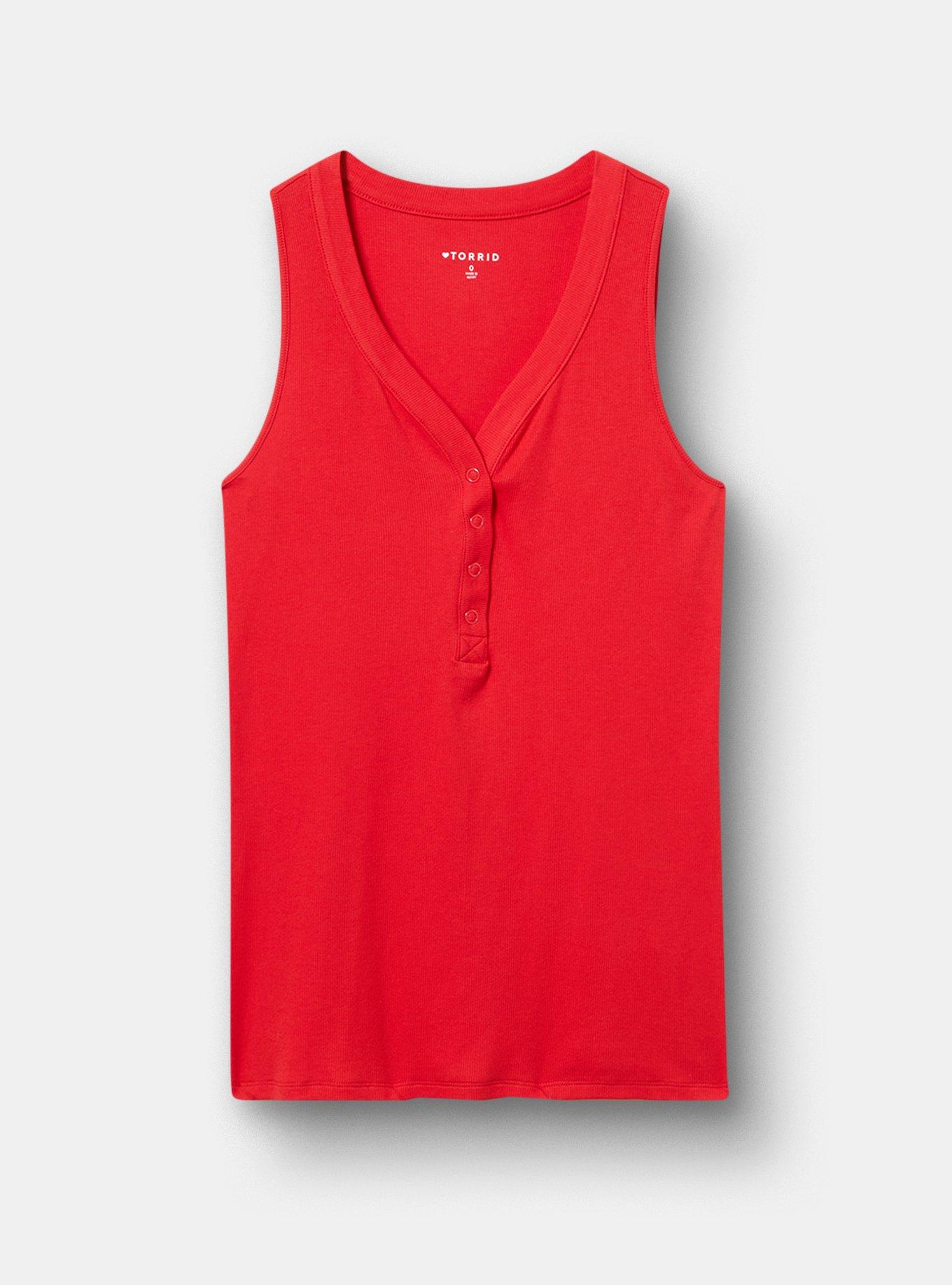 Cotton Modal Curved Henley Tank Top, ADRENALINE RUSH, hi-res