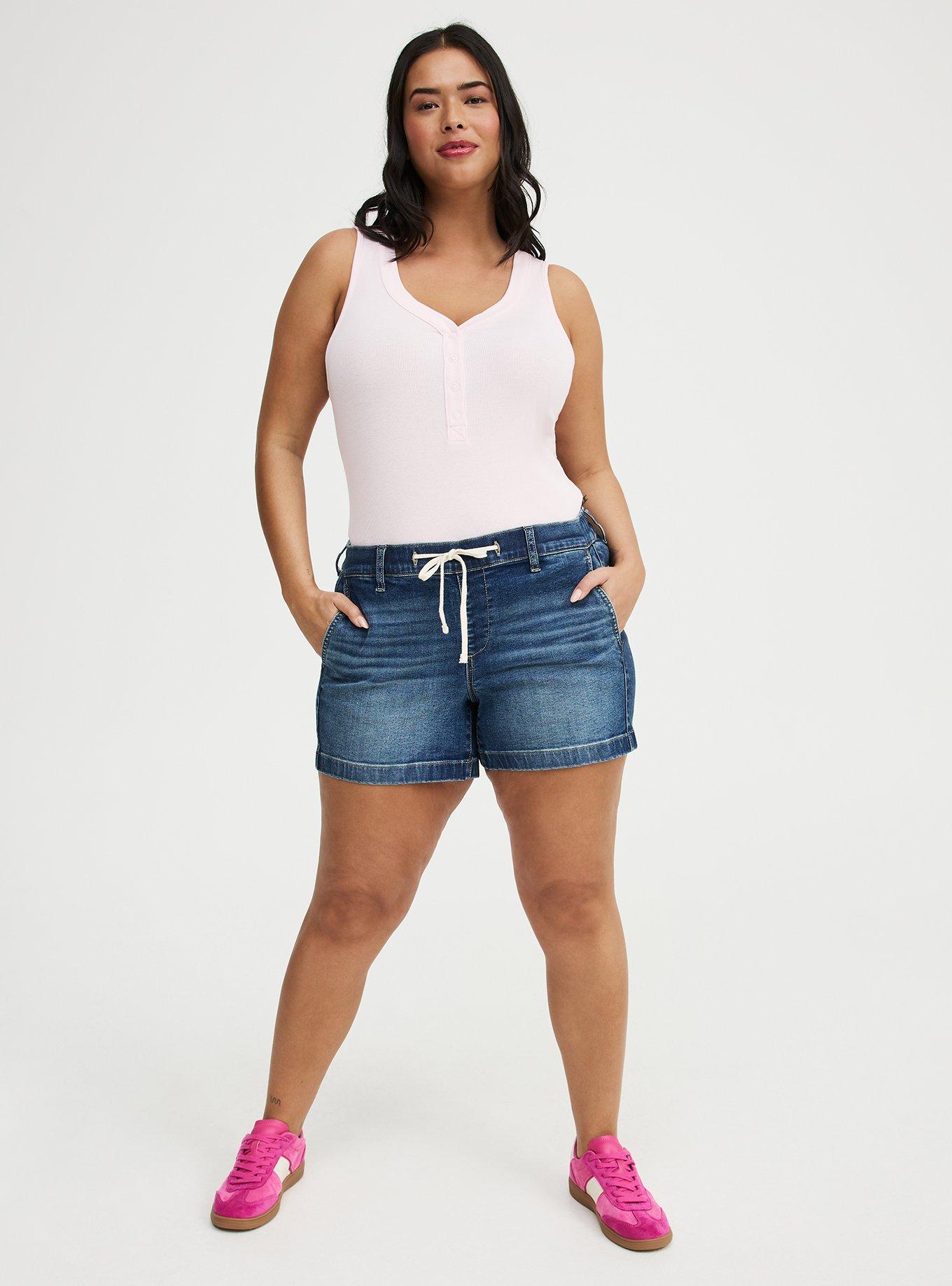 Cotton Modal Curved Henley Tank Top, BARELY PINK, alternate