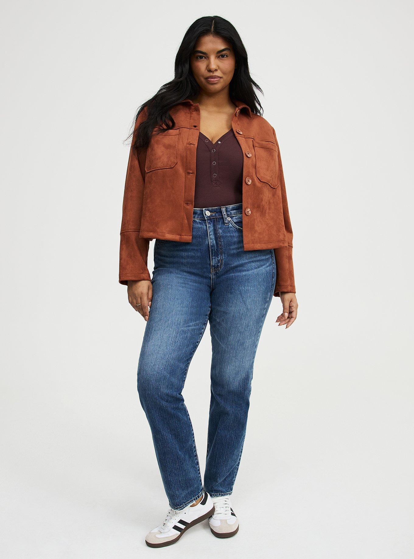 Cotton Modal Curved Henley Tank Top, FUDGE, alternate