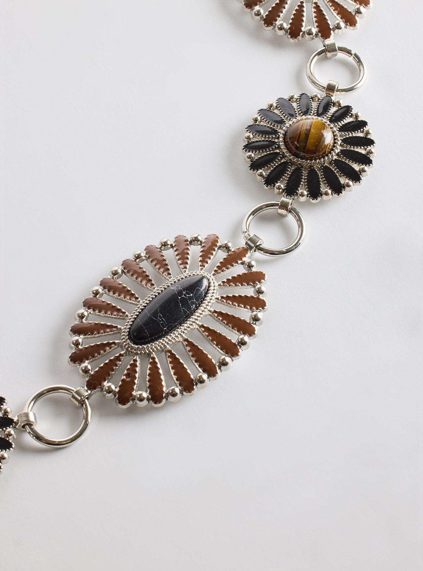 Tigers Eye Chain. Belt, SILVER, alternate