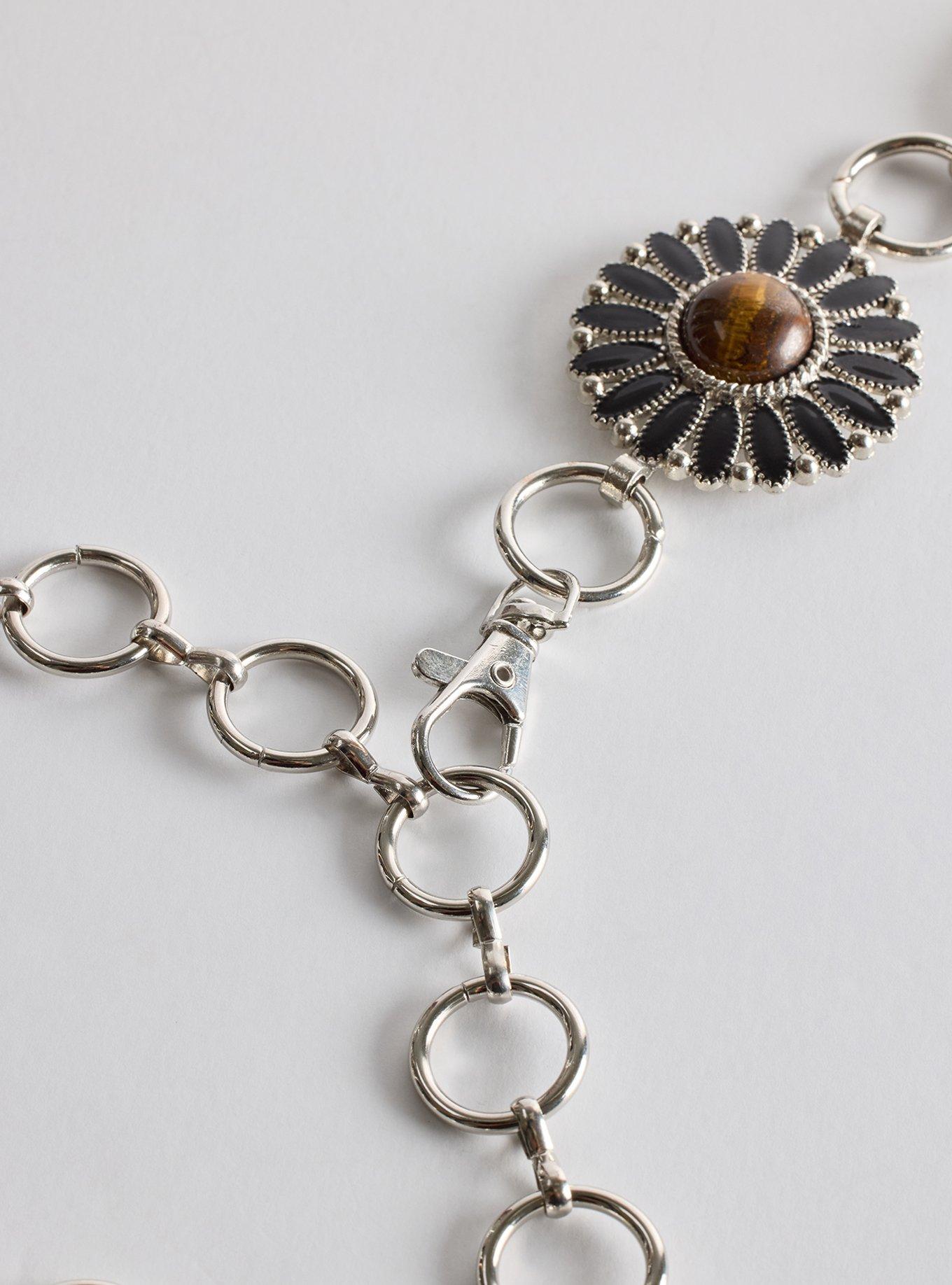 Tigers Eye Chain. Belt, SILVER, alternate