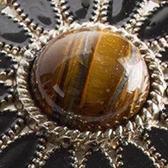 Tigers Eye Chain. Belt, SILVER, swatch