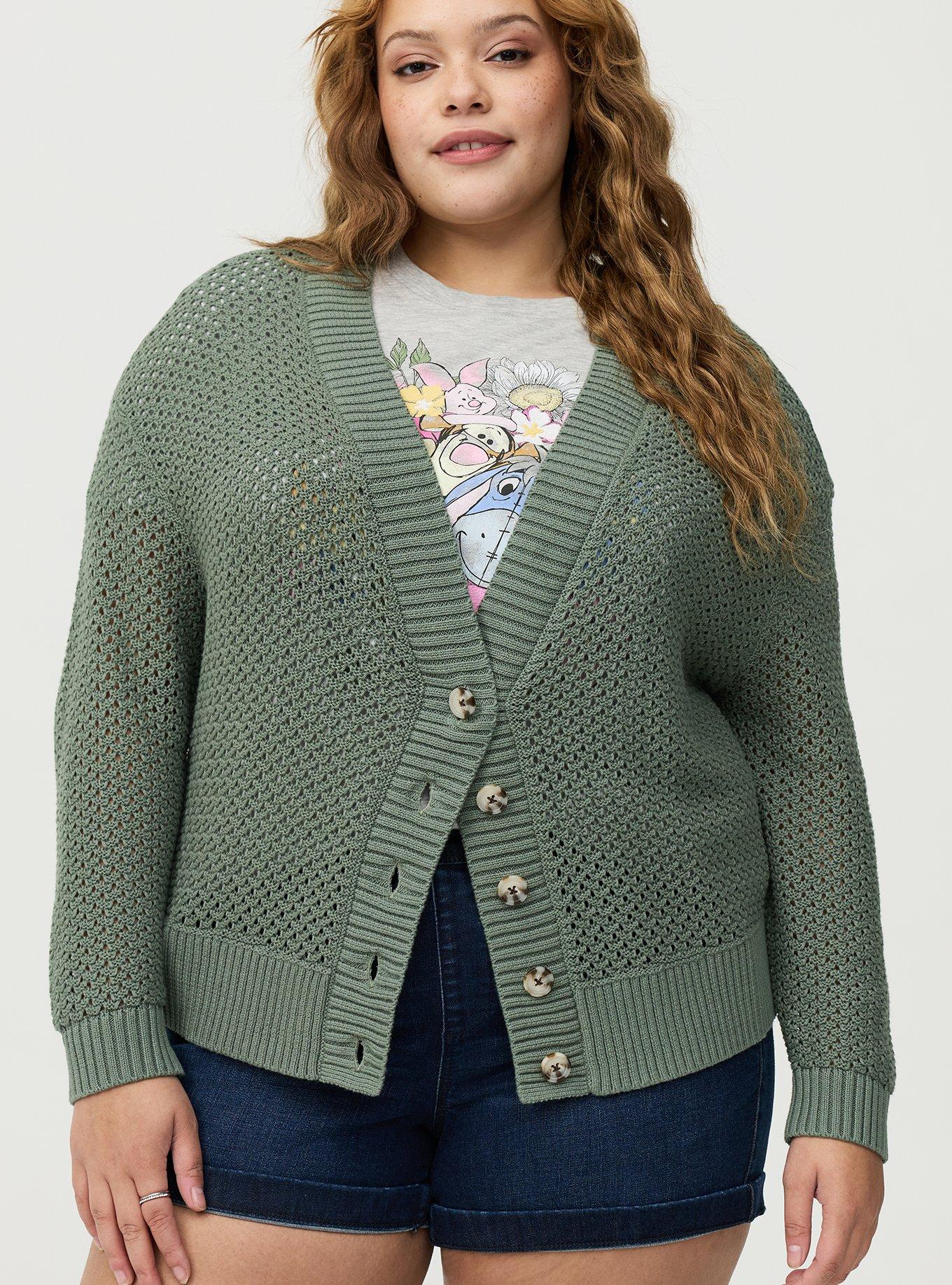 Open-Stitch Cardigan, AGAVE GREEN, alternate