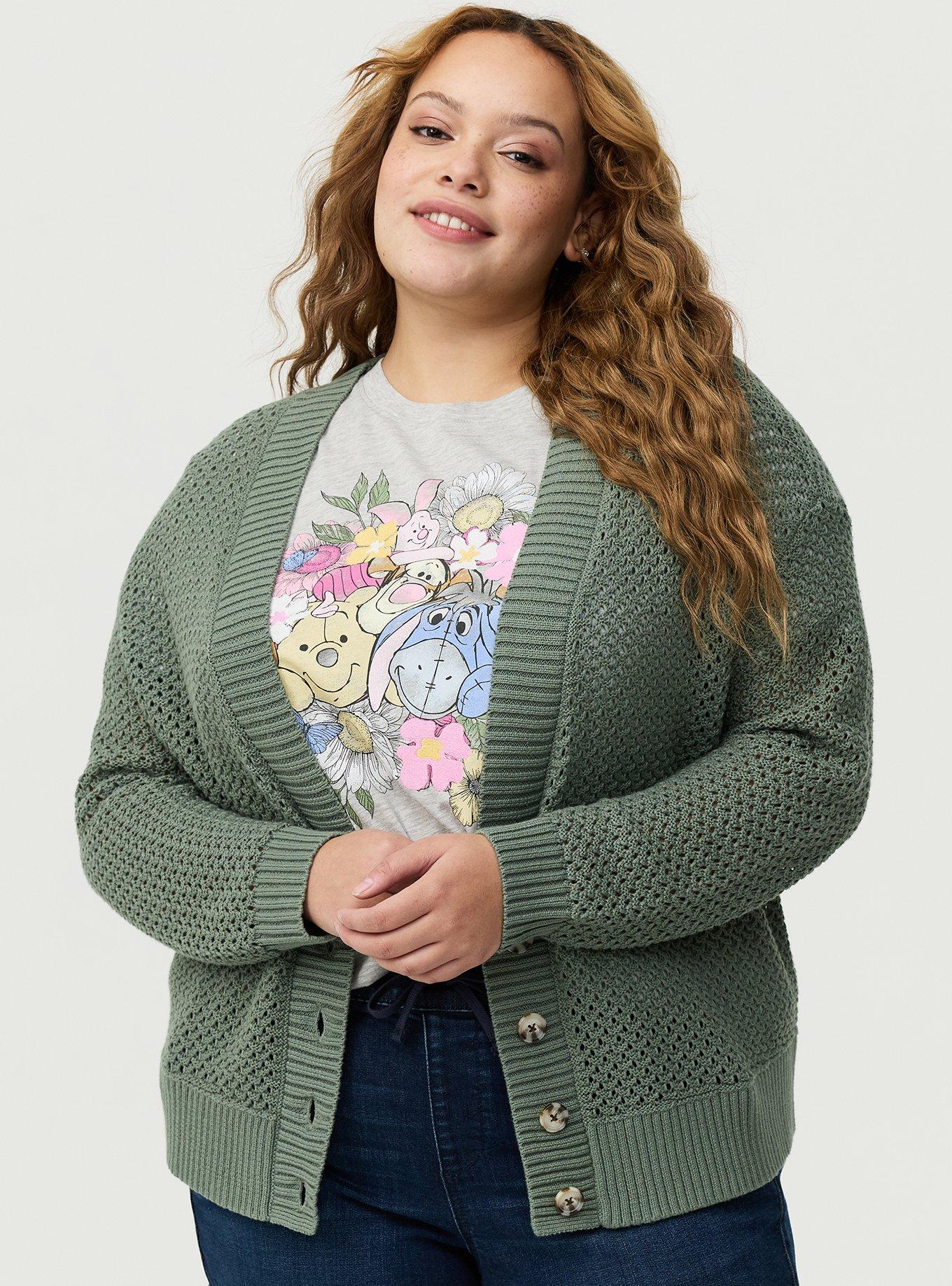 Open-Stitch Cardigan, AGAVE GREEN, hi-res