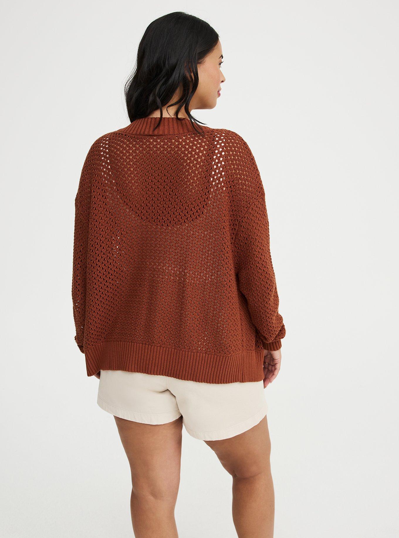Open-Stitch Cardigan, SEQUOIA, alternate